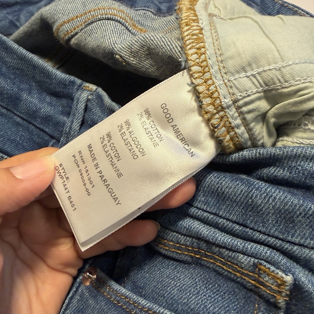 Good American Jeans Good Waist Palazzo High Rise Wide Leg 6 / 28 Boho Preppy - Picture 9 of 10